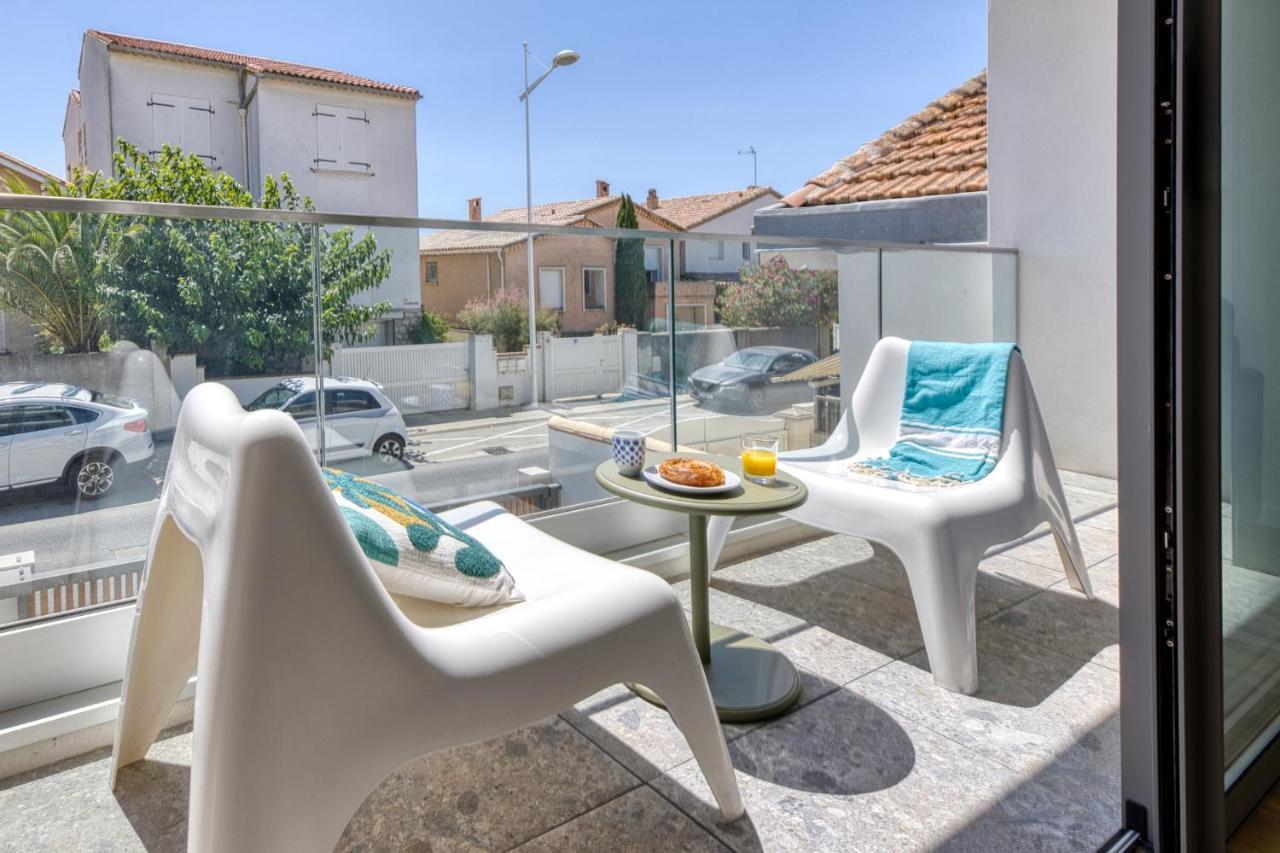 South-Of-France T2 Neuf Haut De Gamme, Climatise, Parking Gratuit, 2Eme Ligne Balcon Карнон-Плаж Экстерьер фото
