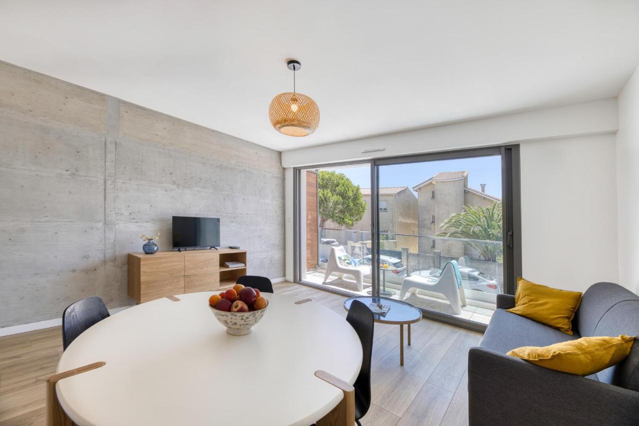 South-Of-France T2 Neuf Haut De Gamme, Climatise, Parking Gratuit, 2Eme Ligne Balcon Карнон-Плаж Экстерьер фото