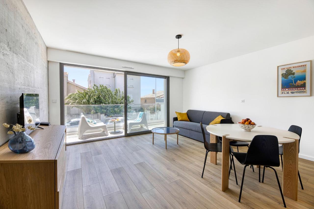 South-Of-France T2 Neuf Haut De Gamme, Climatise, Parking Gratuit, 2Eme Ligne Balcon Карнон-Плаж Экстерьер фото